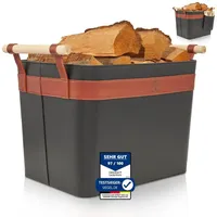 Oakage OAKAGE® Holzkorb für Kaminholz Groß aus veganem Leder