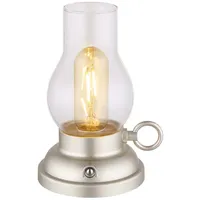 GLOBO Tischlampe Tischleuchte Beistelllampe Glas amber Akku BigLight