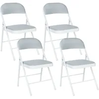 Beliani Klappstuhl SPARKS Polyester hellgrau 4er Set