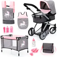 Bayer Design Puppenwagen Mega-Set, Grau