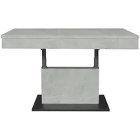 Roller Couchtisch - schwarz matt - weiß - Keramik-Optik