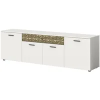 Inn.furn TV-Lowboard weiß Gold 190 cm 8 Fächer Relief