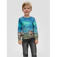 S.Oliver - Sweatshirt mit All-over-Print, Kinder, silber, 116/122