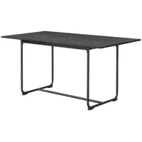 B&D home Esstisch, Schwarz, Metall, Marmor Optik, Rechteckig,Rechteckig, U-Form,
