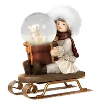 Hti-Living Schlittenmädchen mit Schneekugel rot