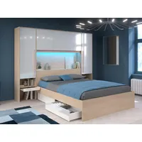 Vente-unique Bett mit Stauraum 160 x 200 cm mit