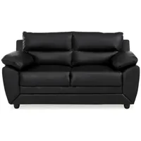 Vente-unique Couchgarnitur 3+2 - Kunstleder - Schwarz - MANOA