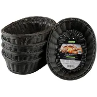 KESPER Brot- und Obstkorb, 5er Pack, Material: Voll-Kunststoffgeflecht, Maße: