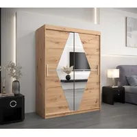 Abiks möbel MÖBEL Kryspol Schwebetürenschrank Eiche Artisan, Kunststoff, Nachbildung,