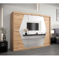 Abiks möbel MÖBEL Kryspol Schwebetürenschrank Eiche Artisan, Kunststoff, Nachbildung,