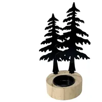 Hti-Living Teelichthalter Wald Schwarz