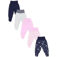 TupTam Baby Strampelhose Jungen Mädchen Hose mit Fuß 5er