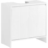 SoBuy Waschbeckenunterschrank, mit 2 Türen Weiß 30x60x60cm Funktional