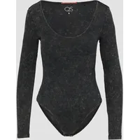 QS T-Shirt Body mit Rippstruktur, Damen, schwarz, L