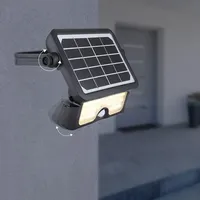 GLOBO LED Solarleuchte Solarlampe Baustrahler Schwenkbar Sensor Schalter Schwarz