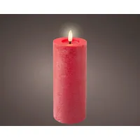 Lumineo LED Wachskerze Rot Flammeneffekt warmweiß ø 7 cm