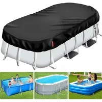 Luxuskollektion Poolabdeckung Rechteckig 305×205cm Schwarz Uv-Schutz Kordelzug BodennäGel