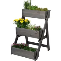 Dobar Dreistufige Pflanztreppe grau ca. 60x70x90 cm