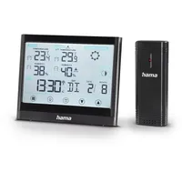 Hama Wetterstation Funk mit Außensensor (Thermometer, Hygrometer, Wettervorhersage m.
