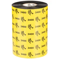 Zebra Technologies Zebra, Beschriftungsband, 3400 Wax/Resin (11 cm, Schwarz)