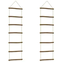 VidaXL Wanddekorationen in Leiterform 2Stk. 30x100cm Natürlicher Zweig