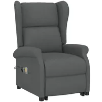 VidaXL Massagesessel mit Aufstehhilfe Dunkelgrau Stoff