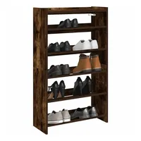 VidaXL Schuhregal Räuchereiche 60x25x100 cm Holzwerkstoff