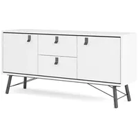 VCM ebuy24 Rye Sideboard 2 Türen, 2 Schubladen mattweiss.