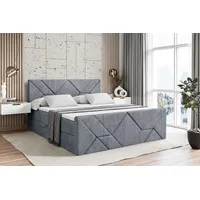 Altdecor Boxbett, Grau, Holzwerkstoff, Höhe ca. 20 cm 140x200