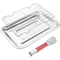 Delaesi Backblech mit Abkühlgitter Edelstahl Backbleche Klein Ofenblech mit