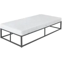 ML-Design Metallbett 90x200cm auf Stahlrahmen Anthrazit Matratze H16cm