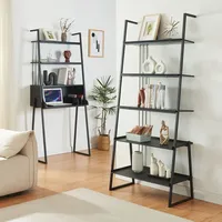 [en.casa] Möbelset Storfjord 2-tlg. 1x Schreibtisch, 1x Leiterregal Metall