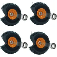 Baumarktplus 4x Sackkarrenrad PU-Rad 260x85 mm 3.00-4 60mm versetze