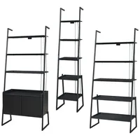 [en.casa] Storfjord Leiterregal 3-tlg. Schwarz