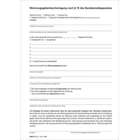 RNK Wohnungsgeberbescheinigung nach § 19 BMG 2 Seiten, 4002871016650