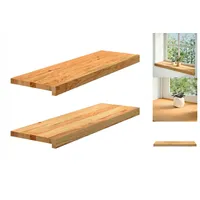 VidaXL Fensterbänke 2 Stk. Hellbraun 80x25x2 cm Massivholz Eiche