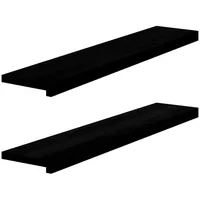 VidaXL Fensterbänke 2 Stk. Dunkelbraun 100x20x2 cm Massivholz Eiche