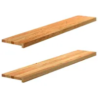 VidaXL Fensterbänke 2 Stk. Hellbraun 140x25x2 cm Massivholz Eiche