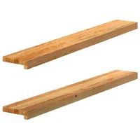 VidaXL Fensterbänke 2 Stk. Hellbraun 110x15x2 cm Massivholz Eiche