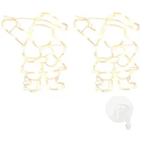 VidaXL Weihnachtsmann-Silhouette 2 Stk 35 LEDs weiß