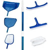 Poolpanda Poolreiniger Set XL Pro Poolkescher feinmaschig Poolbürste Teleskopstange