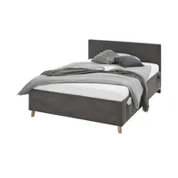 Deinbett Polsterbettgestell mit USB-Anschluss ¦ grau ¦ Maße (cm):