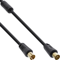 InLine Antennenkabel Premium, 2x geschirmt, mit Filter, >85dB, schwarz,