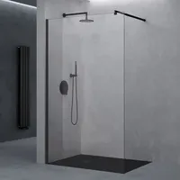 Doporro Luxus Duschwand für Dusche Duschabtrennung 140x200cm Schwarz Walk-In