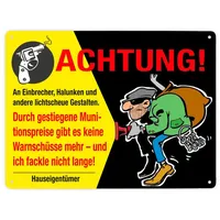 Speecheese Einbrecher Metallschild XXL in 28x38 cm mit Spruch