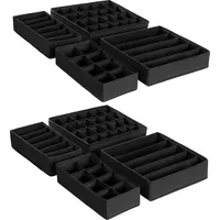 Songmics Aufbewahrungsbox Schubladen-Organizer 8-tlg. schwarz