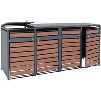 MCW 4er Mülltonnenverkleidung MCW-J81, Mülltonnenbox, erweiterbar, Metall 100kg, anthrazit