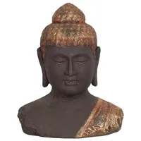 Beliani Dekofigur Buddha CARUM Keramik Schwarz