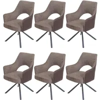 Mendler 6er-Set Esszimmerstuhl HWC-K30, Küchenstuhl Lehnstuhl, drehbar Auto-Position, Stoff/Textil