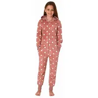 Normann Jumpsuit Schlafanzug Overall Coralfleece Tupfen - 76791 in